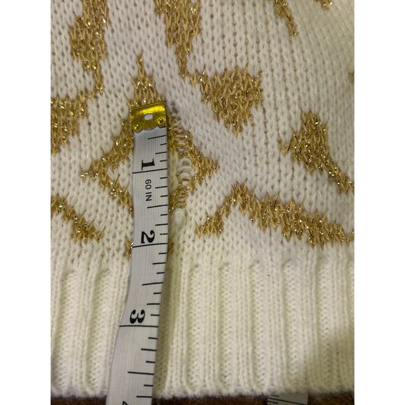Vintage Rose Sweater white with gold snowflakes size 2XL - Picture 8 of 8